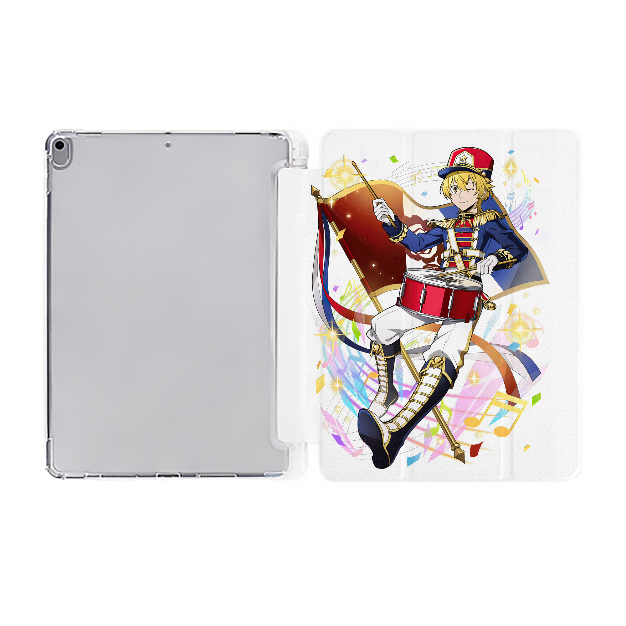 （画像用） 文豪ストレイドッグス Bungo Stray Dogs IPad ケース ペン収納付き 三つ折りスタンド PUレザー×シリコン 対応機種9.5/10.5/10.9インチ